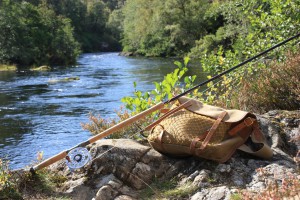 Fishing rod and reel on pulpit